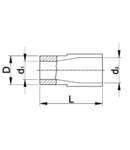 Mufa cilindrica izolata, cupru electrolitic, galben SHA4 6mm2, (d1=3,5mm, d2=5mm), PVC