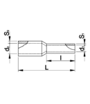 Tub de capat izolat (PA6.6),cupru el.stanat,albastru deschis E134 0,25mm2, L=10,4mm