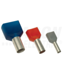 Tub de capat dublu, izolat (PA6.6),cupru el. stanat, alb E20I 2×0,5mm2, l=8mm