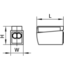 Conector cu 2 conductoare pentru corpuri de iluminat OLC21 In: 1-2,5mm2; Out: 0,5-2,5mm2, 24A, 400VAC, 3P