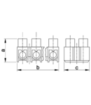 Cleme sir din bachelita cu lamele,12 poli, negru BSK-15A 4mm2, 450VAC, 16A