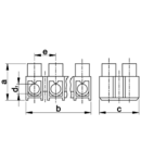 Cleme sir flex. cu lamele, 10mm2, forma H, 12 locuri, negru SF15A-H-L 10 mm2, 450VAC, 50A, PP