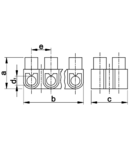 Cleme sir flexibile, profil U, 12 poli, rosu SP15A-U 10mm2, 450VAC, 50A, PE