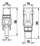 Conectori panou fotovoltaic, 1 pereche SOLAR11-4AB 15A, ClassA, (PV-RH 4mm2), IP68