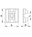 Talpa autoadeziva pt.fasete,2 directii de introducere, natur TALP190-2 18,7×18,7mm, d=4,4mm, PA6.6