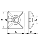 Talpa autoadeziva pt.fasete,4 directii de introducere, natur TALP190 20×20mm, d=2,9mm, PA6.6