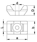 Talpa fixata cu surub pt. fasete,2 dir.de introducere, natur CSTALP-2 23×16mm, d=6,3mm, PA6.6