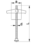 Diblu de tavan fals cu surub si saiba TMCS M4, L=81mm