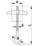 Diblu de tavan fals, surub cu carlig si saiba TMK M4, L=95mm