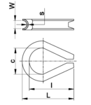 Ochi de protectie pentru capetele de franghie si cablu,otel SZIV-3 d=1-3mm