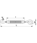 Intinzator cablu (ochi-carlig), otel+corp turnat FSH550 5×50mm, 750N