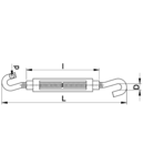 Intinzator cablu (carlig-carlig), otel+corp turnat FHH550 5×50mm, 750N