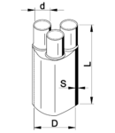 Bransamente cu 3 ramificatii, cu adeziv VE33816 3×10-3×50mm2, (3×14/4,5mm+1×38/16mm)