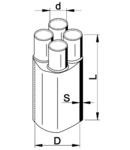 Bransament pentru cablu cu 4 conductoare, cu adeziv VE3512 4×6-4×25mm2, (4×13,5/4mm+1×35/14mm)