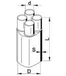 Bransament pentru cablu cu 4 conductoare, cu adeziv VE5527 4×70-4×120mm2, (4×24,5/7mm+1×70/24,5mm)