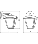 Corp cu LED, de perete, pentru exterior,cu brat suspendat GARD7W 230 V, 50 Hz, 7 W, 290 lm, 4000 K, IP54, EEI=A