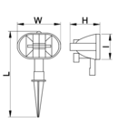 Reflector halogen oval, cu tarus, negru RKL-500 R7s, max.500W, 118mm, IP54, EEI=A++,A+,C,D,E