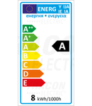 CIL LED protejat ,rotund, carcasa mat.plastic, cu grilaj LHR8NW 230 V, 50 Hz, 8 W, 540 lm, 4000 K, IP54, EEI=A