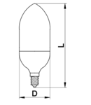 Sursa LED, lumanare cu posib.de regl. fluxului luminos LGYD6WO 230 V, 50 Hz, E14, 6 W, 470 lm, 2700 K, 240°, EEI=A+