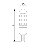 Sursa de lumina LED, G9, incarcasa din material plastic LG9PC2,5W 230 V, 50 Hz, G9, 2,5 W, 180 lm, 2700 K, 300°, EEI=A+