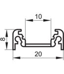 Profil din AL pentru benzi LED, plat,PT LEDSZSURFACE W=10 mm