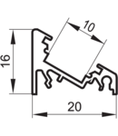 Profil din aluminiu pentru benzi LED, cornier LEDSZCORNER W=10 mm