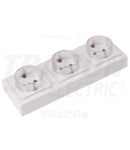 Priza pe tencuiala (pentru tapet) TFKSCH-3 3×16A/250VAC, IP20 (SCHUKO)