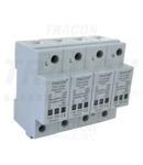 Descarcator de supratensiuni,AC/DC,clasa1+2,unitar cu soclul TTV1+2-80-4P 230/400 V, 50 Hz, 8 kA (10/350 us) 40/80 kA (8/20 us), 4P