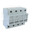 Descarcator de supratensiuni,AC/DC,clasa1+2,unitar cu soclul TTV1+2-80-3P+N/PE 230/400 V, 50 Hz, 8 kA (10/350us) 40/80 kA (8/20us), 3P+N/PE