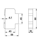 Descarcator de supratensiuni,AC,cl.2,elem.modular inlocuibil TTV2-20-1P 230 V, 50 Hz, 10/20 kA (8/20 us), 1P