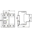 Bloc cu protectie diferentiala, 2 poli EVOV2P2503 25A, 30mA, 6kA, AC