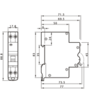 Disjunctor cu prot. diferentiala, electronic,2P,1 mod, B ... EVOKEB603 B6, 30mA, 6kA, AC,