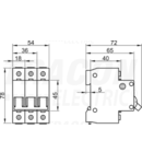 Siguranta automata, 3 poli, curba caracteristica C C60-63-3 63A, 4,5kA