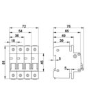 Siguranta automata, 1 pol, curba caracteristica B TDZ-1B-1 1A, 6kA