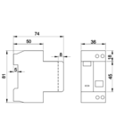 Disj.cu prot.diferentiala,electromecanic, 2P,2 mod,curba B KVKMB-6/030 6A, 30 mA, 6kA, AC