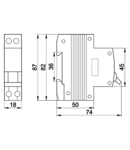 Disjunctor prot.diferentiala,electronic, 2P,1 mod., curba B KVKVEB-6/100 B6, 100mA, 6kA, AC, E3