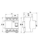 Bloc cu protectie diferentiala, 2 poli RB2-25030 25A, 30mA, 4,5 kA, 2P