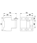 Bloc cu protectie diferentiala, 2 poli TFV2-16100 16A, 100mA, 6kA, AC