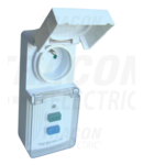 Priza cu prot.diferentiala, cu CP tip pin, TFGA-4F 16A, 30mA, 6kA, IP44, A / AC, E2