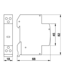 Contactor modular de instalatii THK2-20-24 230V, 50Hz, 2P, 2×NO, 20/7A, 4/1,2 kW 24V AC