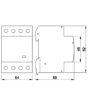 Contactor modular de instalatii THK3-40-24 230/400V, 50Hz, 3P, 3×NO, 40/15A, 8,4/2,4kW, 24V AC