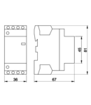 Contactor modular de instalatii THK4-63/2NO+2NC/ 230/400V, 50Hz, 4P, 2×NO+2×NC, 63/25A, 13/3,8kW, 230V AC