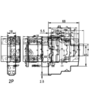 Contactor modular SHK2-25 230V AC, 50Hz, 1 Mod, 2×NO AC1/AC7a, 25A