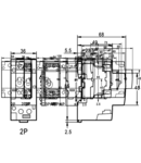 Contactor modular SHK2-40 230V AC, 50Hz, 2 Mod, 2×NO, AC1/AC7a, 40A