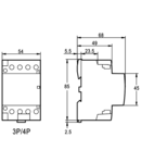 Contactor modular SHK3-40 230V AC, 50Hz, 3 Mod, 3×NO, AC1/AC7a, 40A