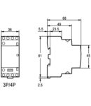 Contactor modular SHK4-25 230V AC, 50Hz, 2 Mod, 4×NO, AC1/AC7a, 25A