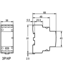 Contactor modular SHK4-25V22 230V AC, 50Hz, 2 Mod, 2×NO+2×NC, AC1/AC7a, 25A