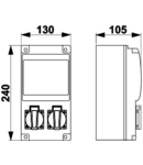 Cutie de distributie cu protectie TDB02-6MV Prot.: RCBO, Out: 2×SCHUKO