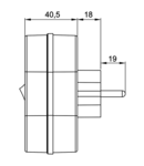 Adaptor priza cu intrerupator,alb KACS2 250 VAC 16 A 2×SCHUKO, max. 3680 W