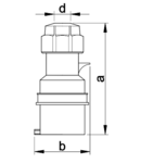 Fisa industriala, cu presetupa externa TICS-013H 16A, 250V, 2P+E, 6h, IP44